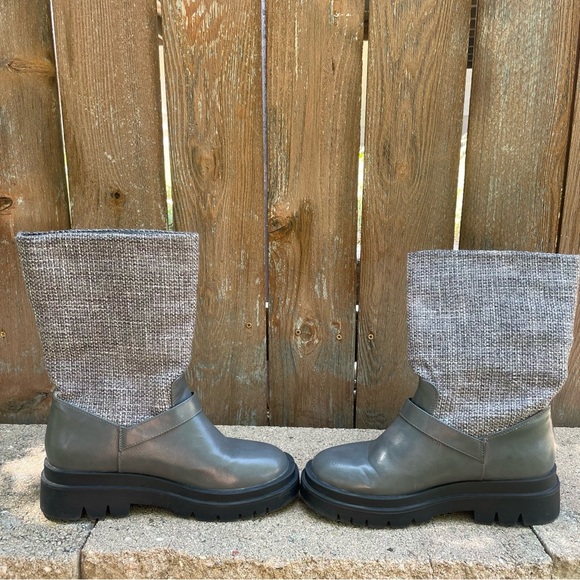 JUST FAB Women’s Black Gray Scout Sherpa Tweed Moto Boot Size 7.5 - Picture 7 of 9